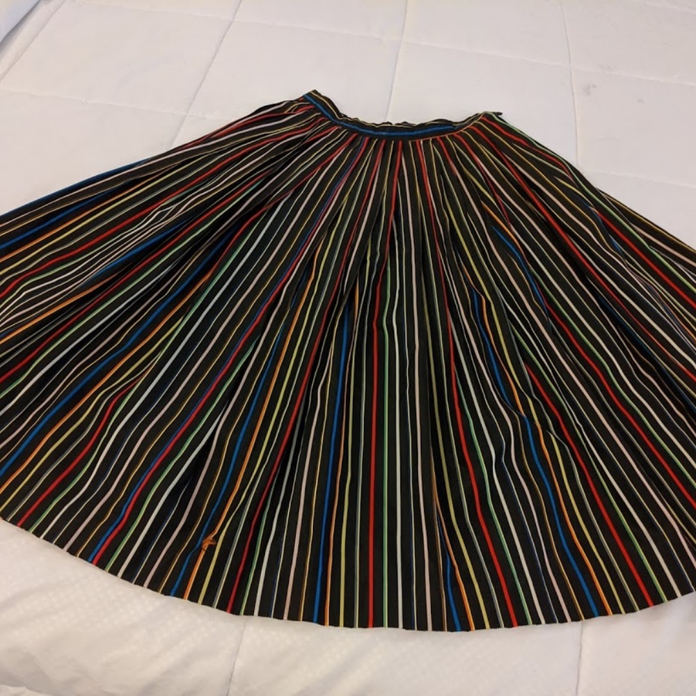 Very Full Striped Taffeta Party Skirt